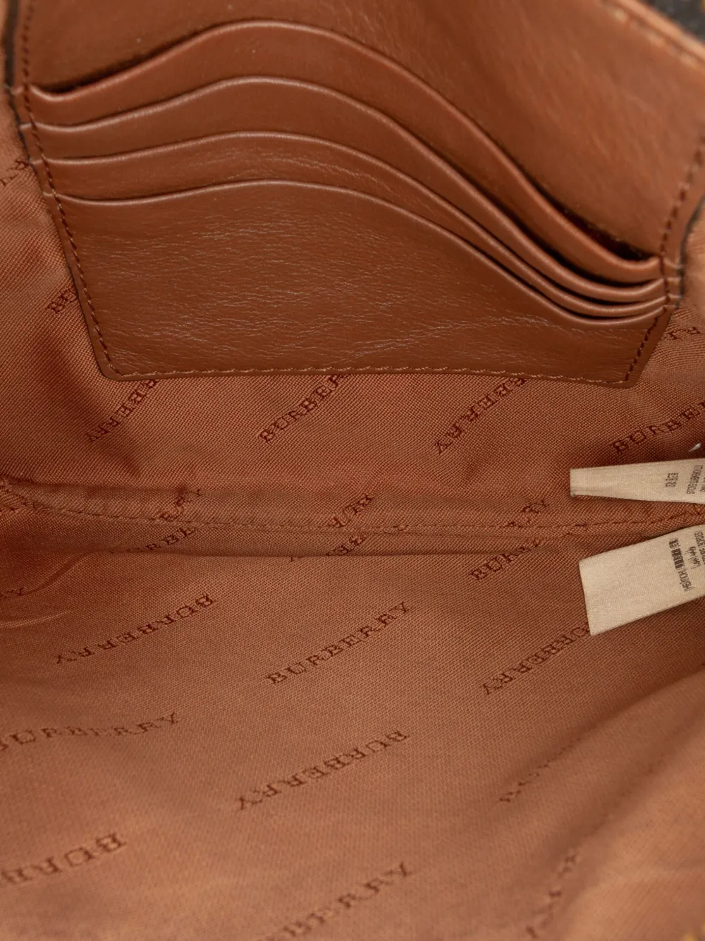 Pre-owned Burberry 2000-2017 Haymarket Check Canvas Peyton Crossbody Bag In Brown