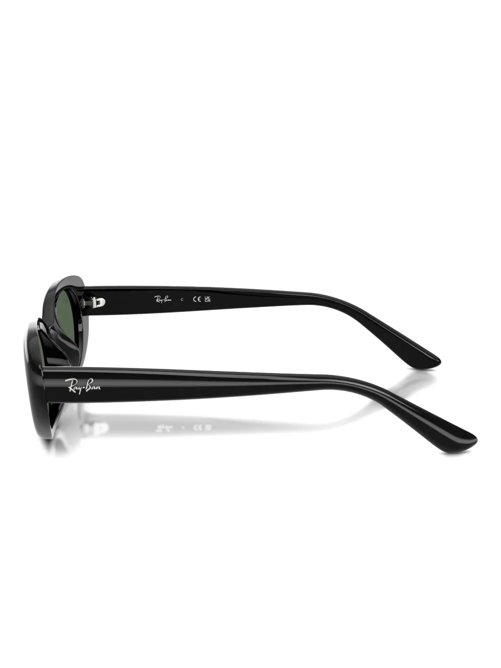 Ray Ban Oval-frame Sunglasses In Black