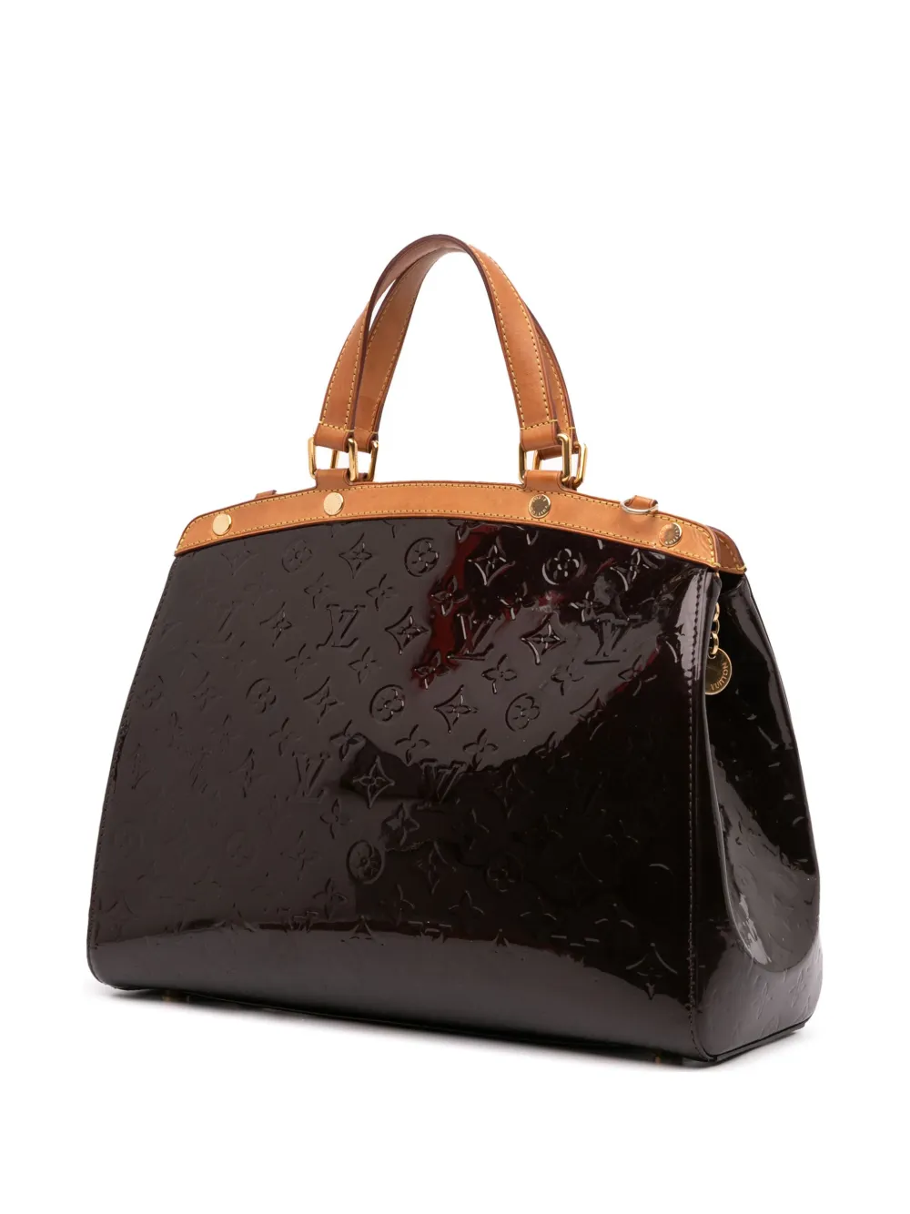 Pre-owned Louis Vuitton 2012-2025 Monogram Vernis Brea Gm Satchel In Purple