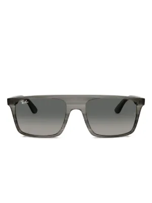 Ray-Ban Justin スクエアフレーム サングラス | ブラック | FARFETCH JP
