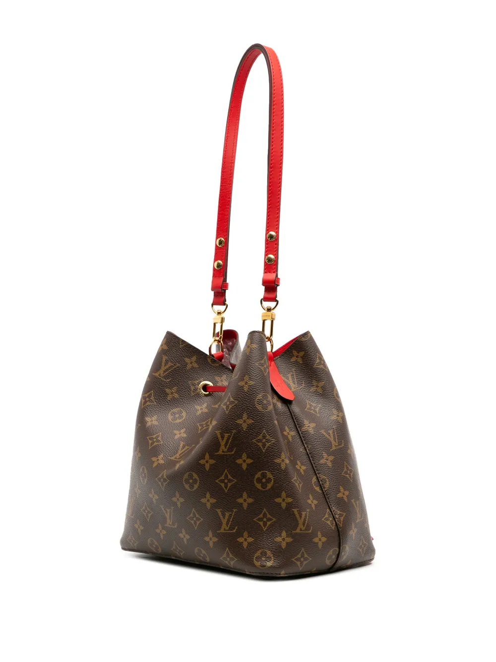 Pre-owned Louis Vuitton 2020 Monogram Neonoe Mm Bucket Bag In Brown