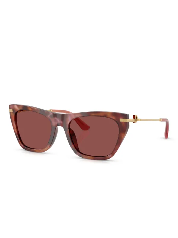 Dolce & Gabbana Cat Eye Red and Gold Sunglasses 1980s Dolce and Gabbana Red Cat Eye Sunglasses w/ Gold-Tone  main image 3