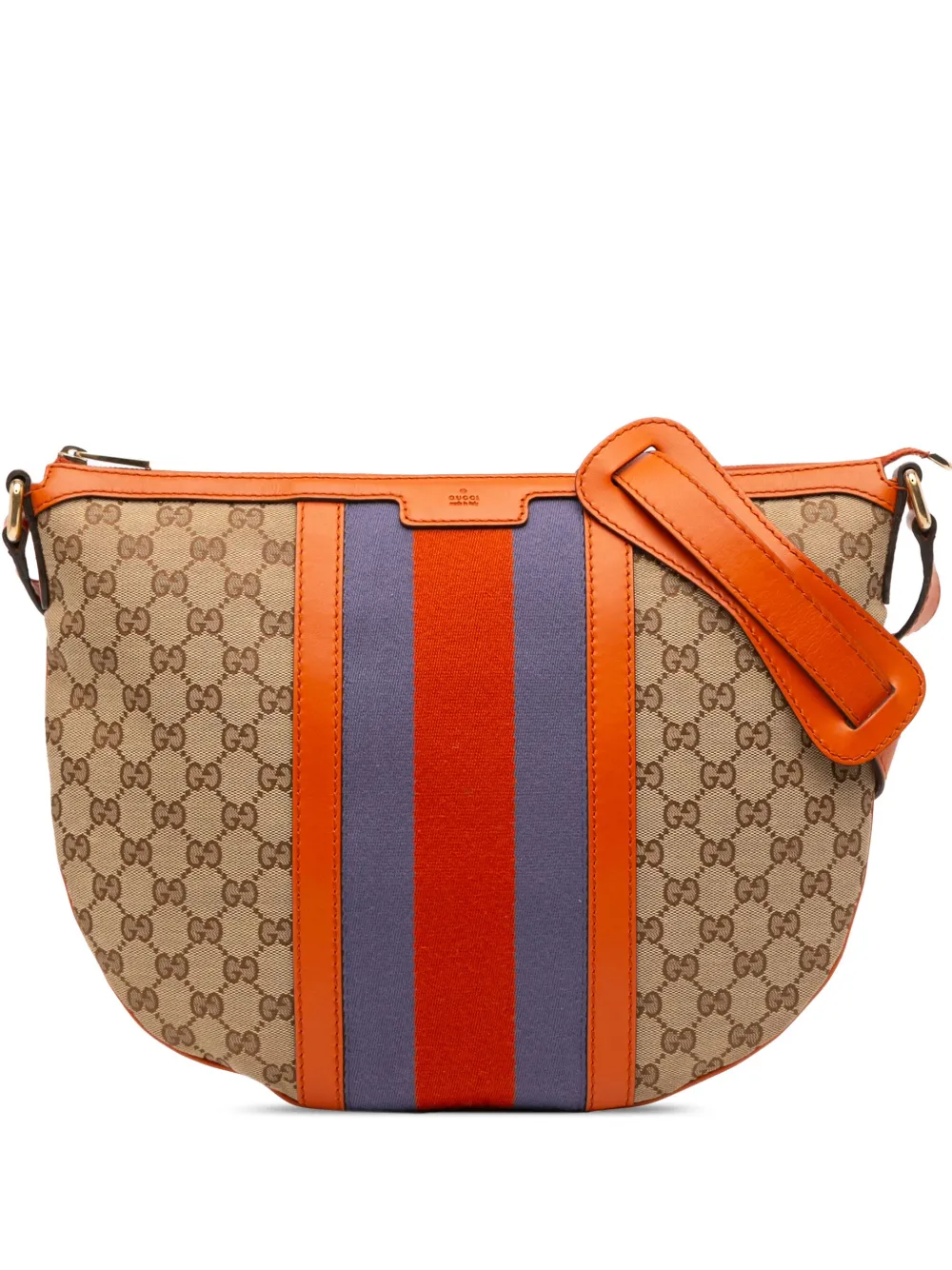 Gucci Pre-Owned 2016-2025 Medium GG Canvas Web Half Moon crossbody bag Gucci Pre-Owned 2016-2025 Medium GG Canvas Web Half Moon crossbody bag