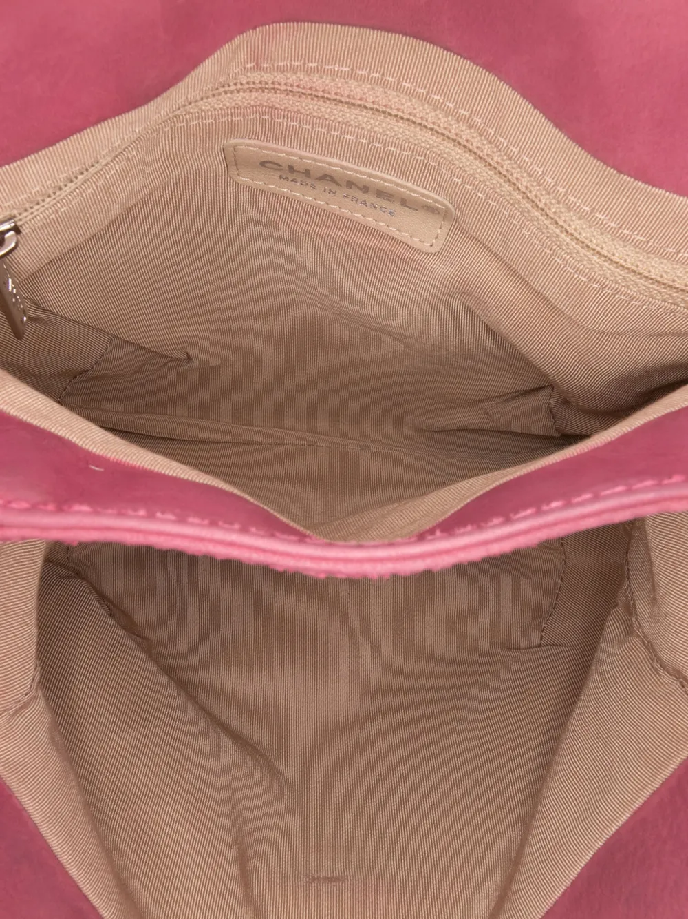 Pre-owned Chanel 2012-2013 Mini Quilted Nubuck Trianon Messenger Flap Crossbody Bag In Pink