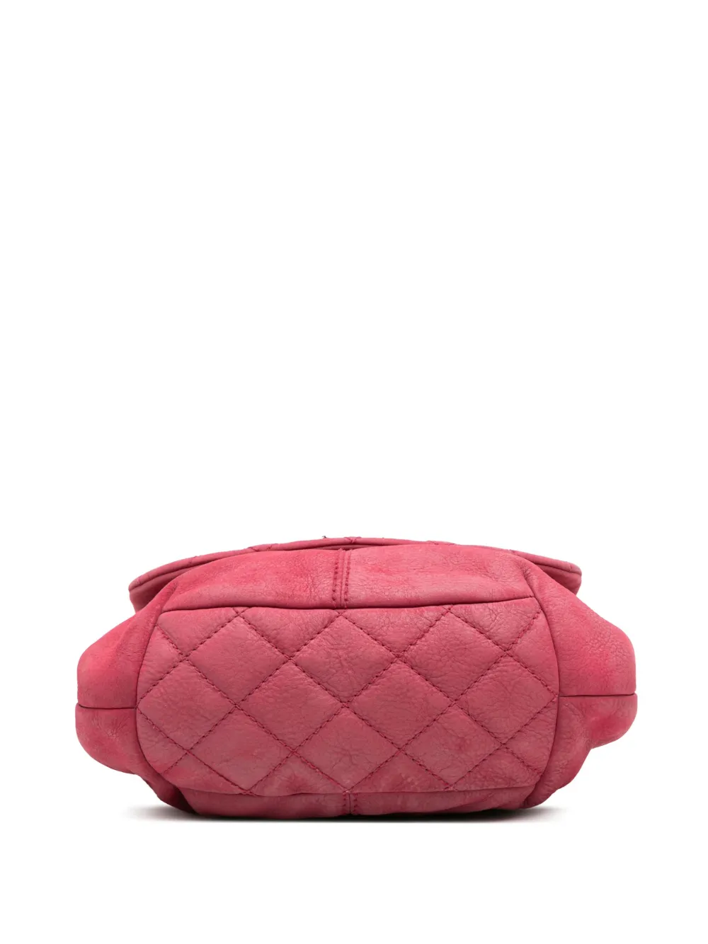 Pre-owned Chanel 2012-2013 Mini Quilted Nubuck Trianon Messenger Flap Crossbody Bag In Pink