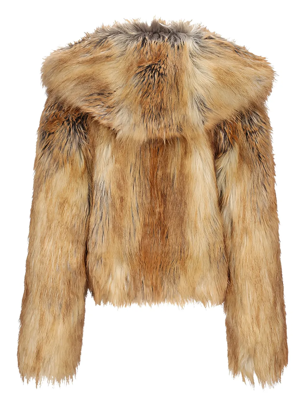 Bb Couture Long-sleeved Faux-fur Jacket In Brown