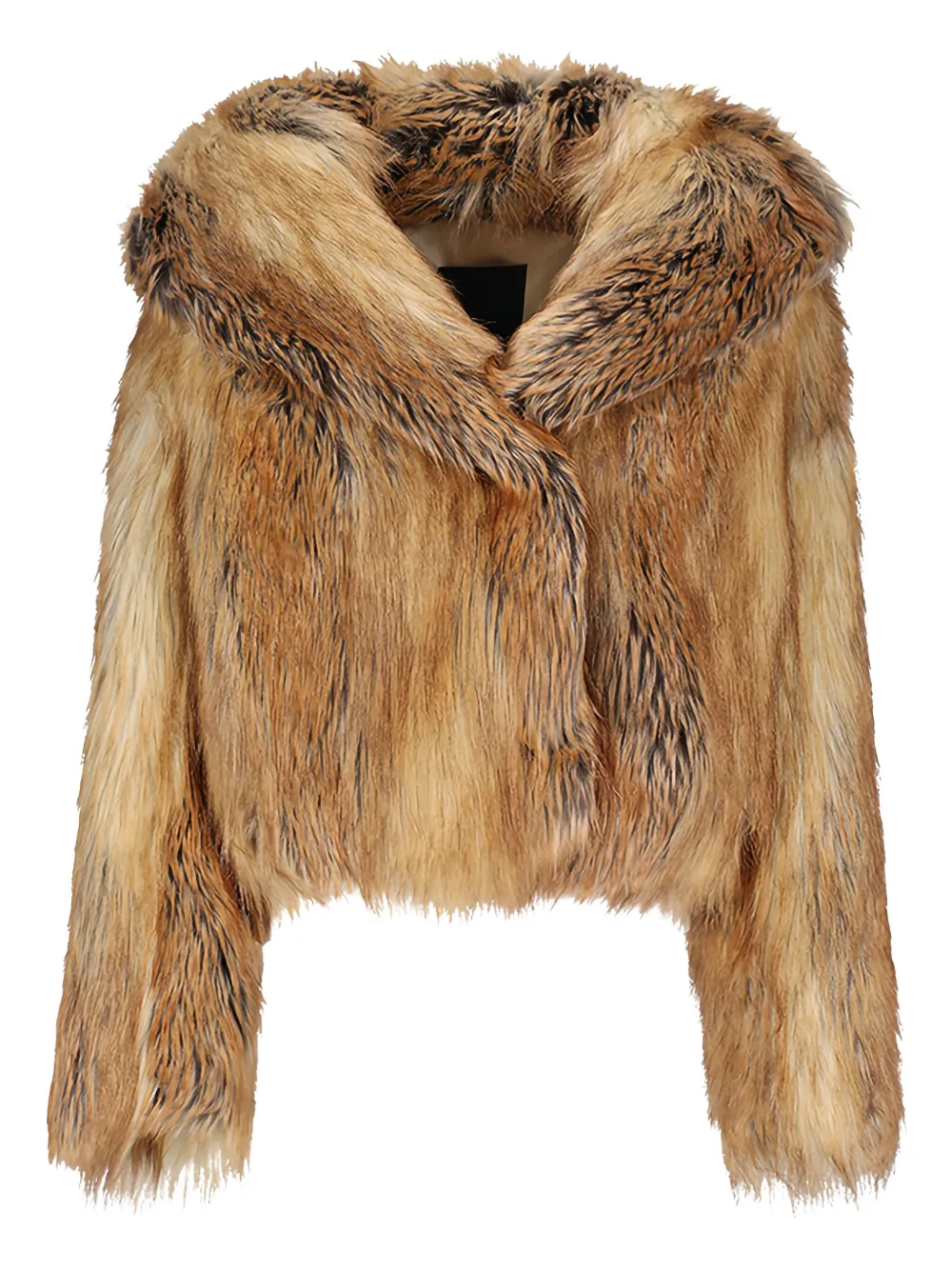 Bb Couture Long-sleeved Faux-fur Jacket In Brown