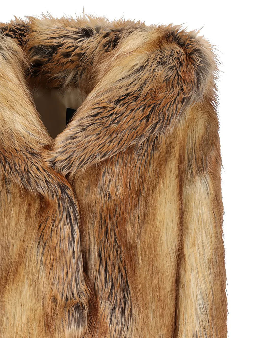 Bb Couture Long-sleeved Faux-fur Jacket In Brown