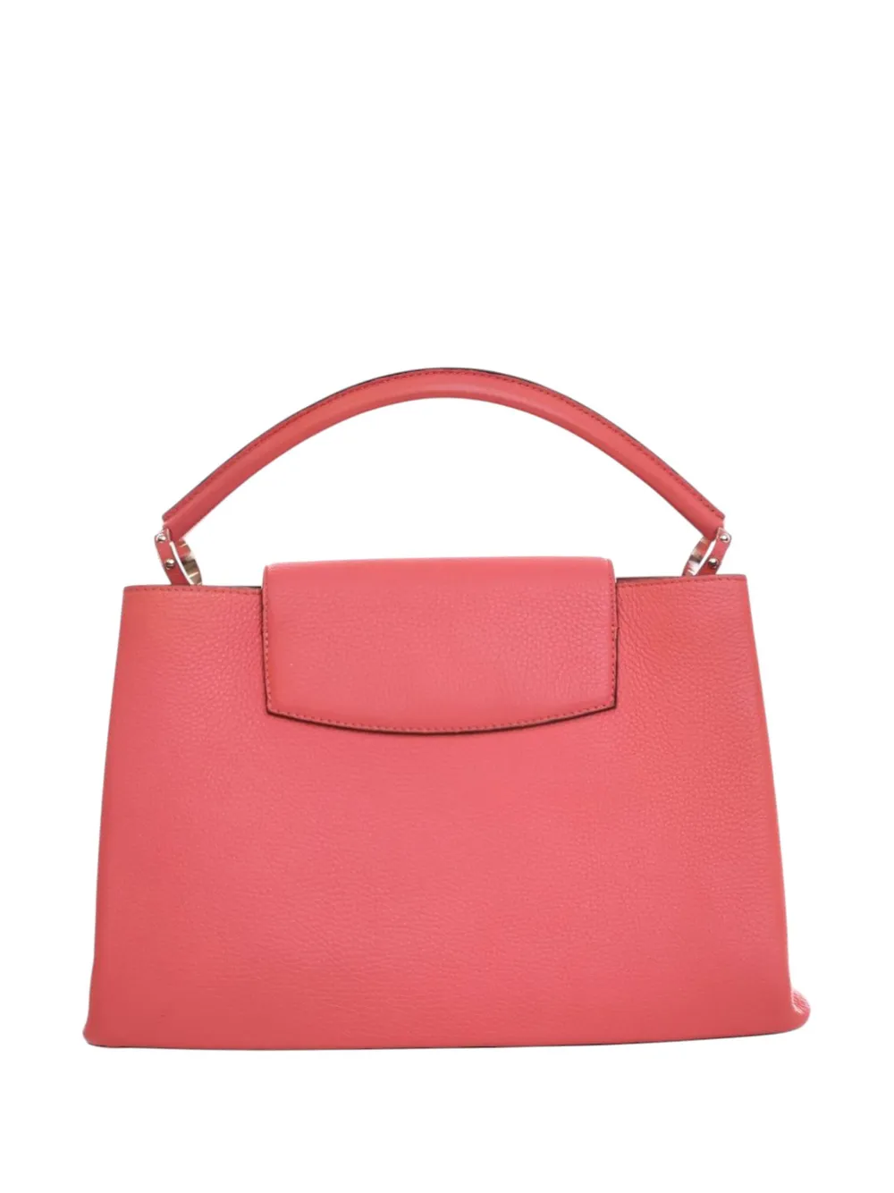 Pre-owned Louis Vuitton 2014 Taurillon Capucines Mm Satchel In Pink