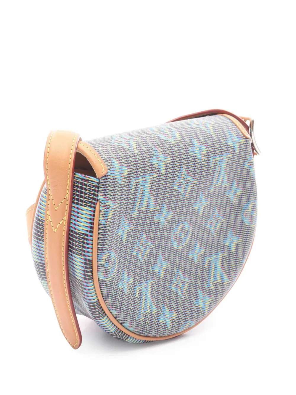 Pre-owned Louis Vuitton 2019 Monogram Lv Pop Tambourin Crossbody Bag In Blue