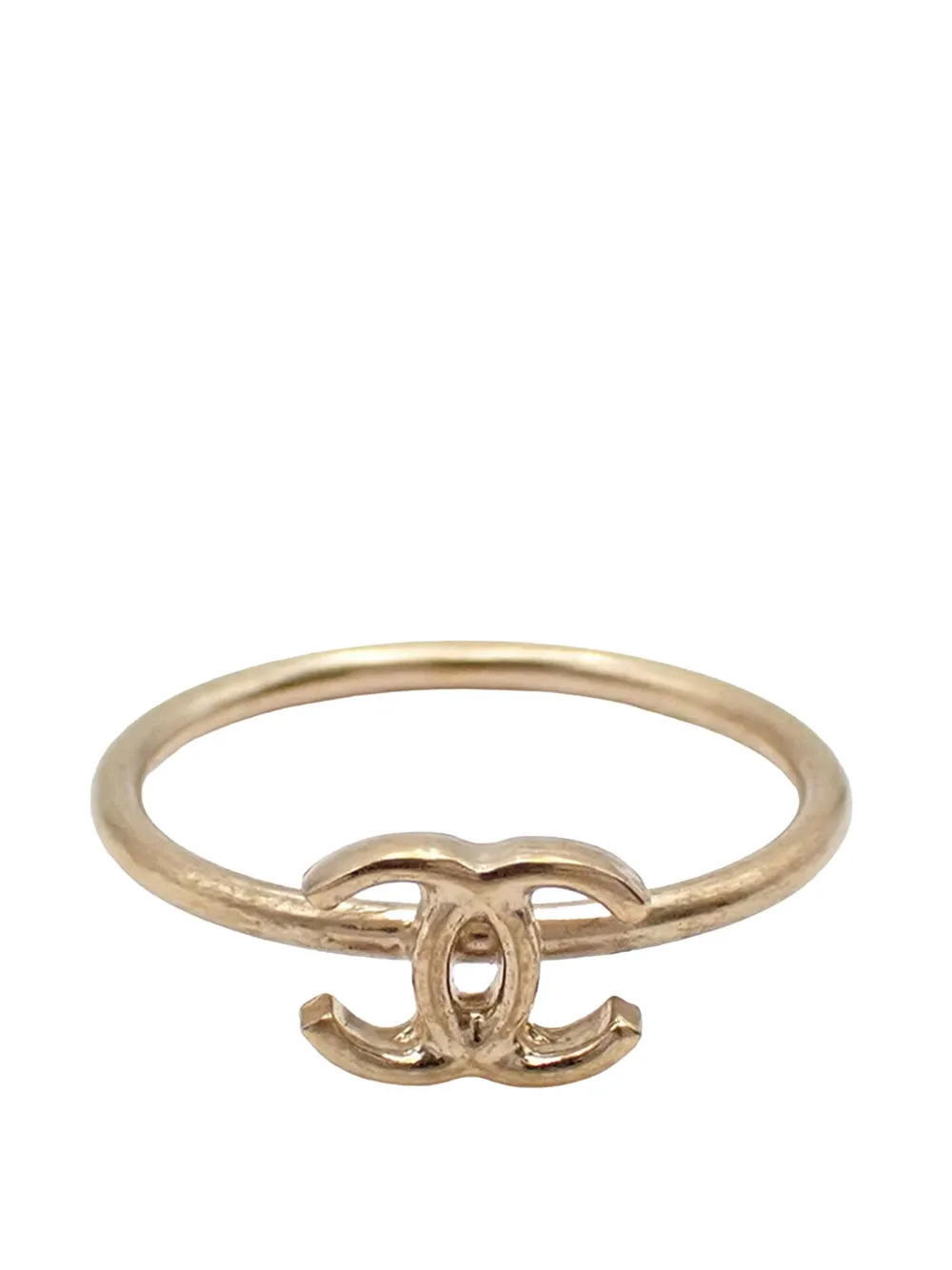 CHANEL Pre-Owned 2010 Gold Plated CC Ring costume ring - ゴールドトーン CHANEL Pre-Owned 2010 Gold Plated CC Ring costume ring - ゴールドトーン