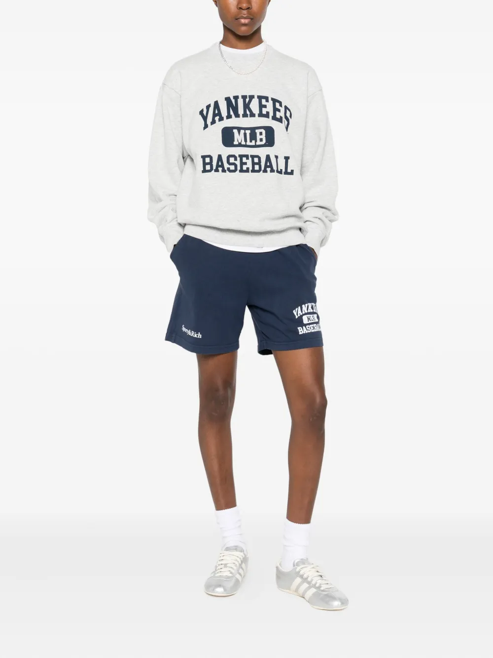 Sporty And Rich Baseball-print Sweatshirt In Gray