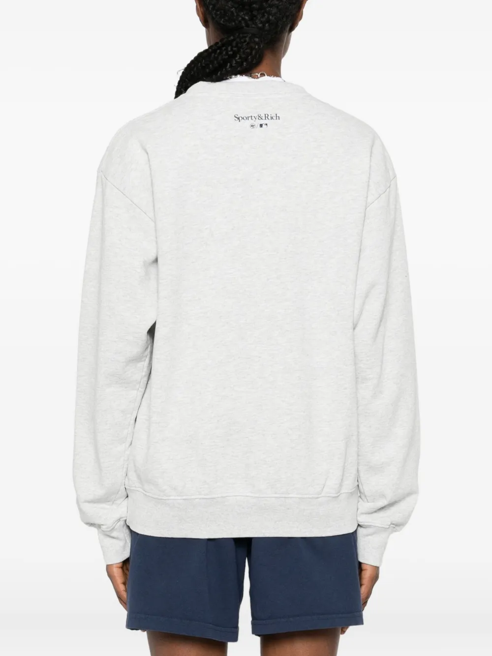 Sporty And Rich Baseball-print Sweatshirt In Gray
