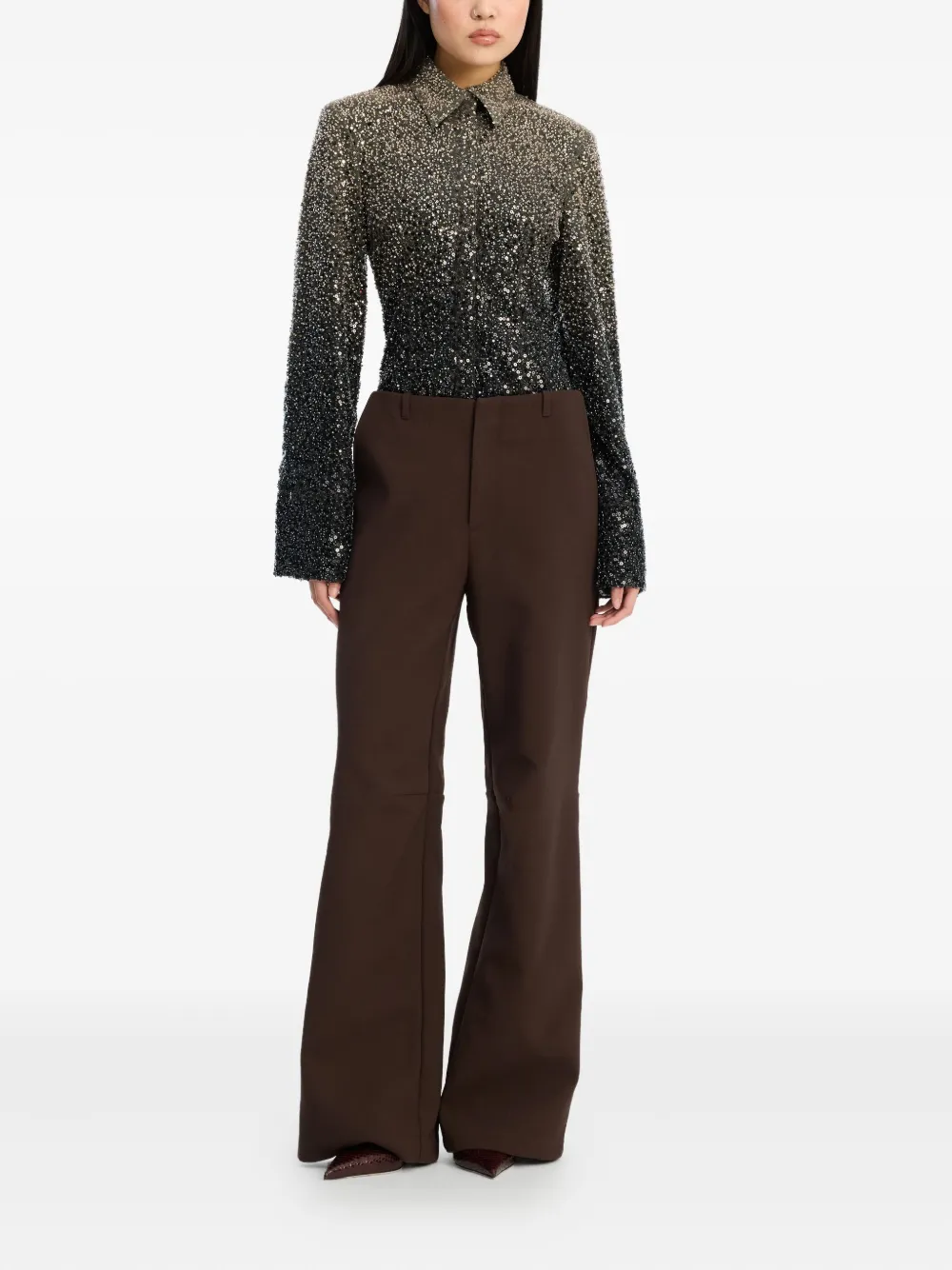 ROTATE BIRGER CHRISTENSEN Blouse met kralen - Grijs