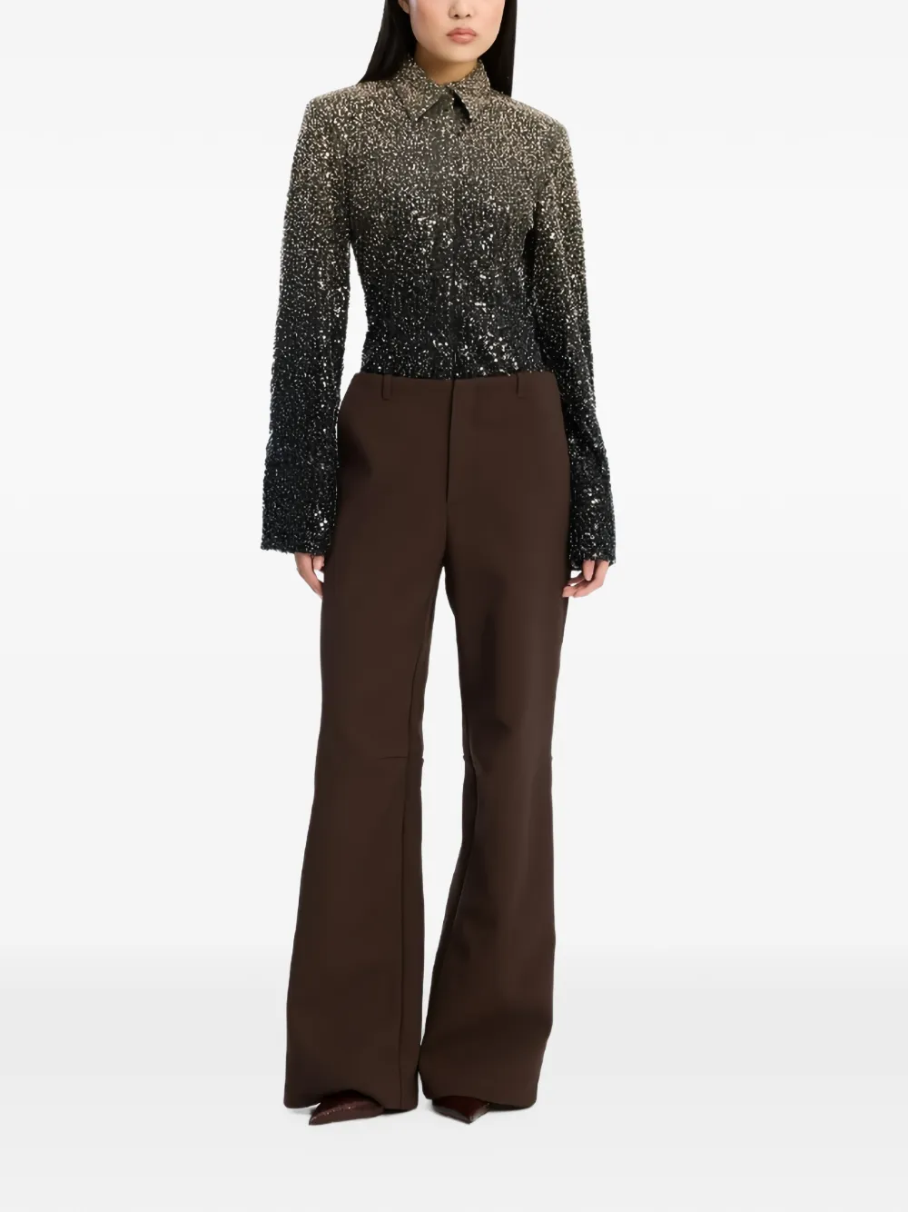 ROTATE BIRGER CHRISTENSEN Blouse met kralen Grijs