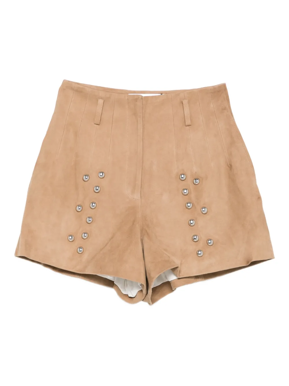 Iro Studded Shorts In Brown