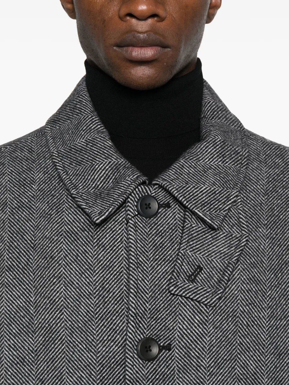 Calvin Klein Jas met visgraatpatroon Zwart