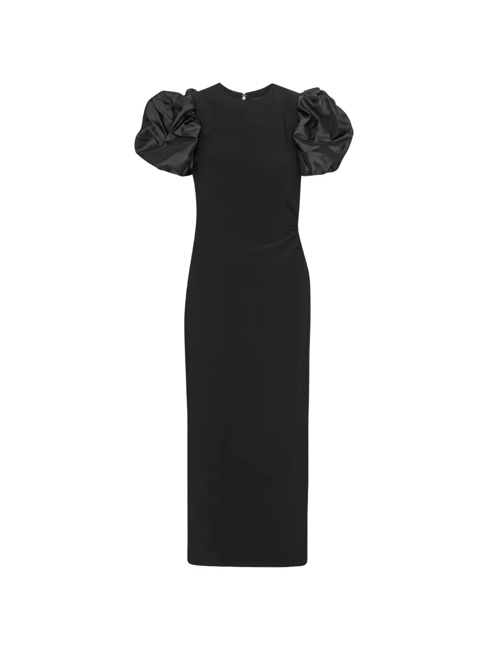ROTATE BIRGER CHRISTENSEN Drapiertes Midikleid mit Puffärmeln - Schwarz