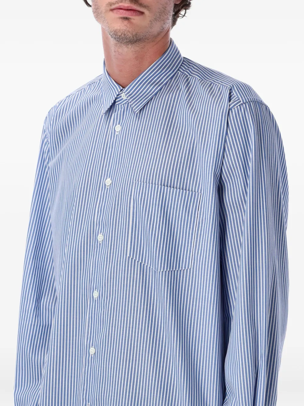 Comme Des Garçons Shirt Gestreept overhemd Blauw