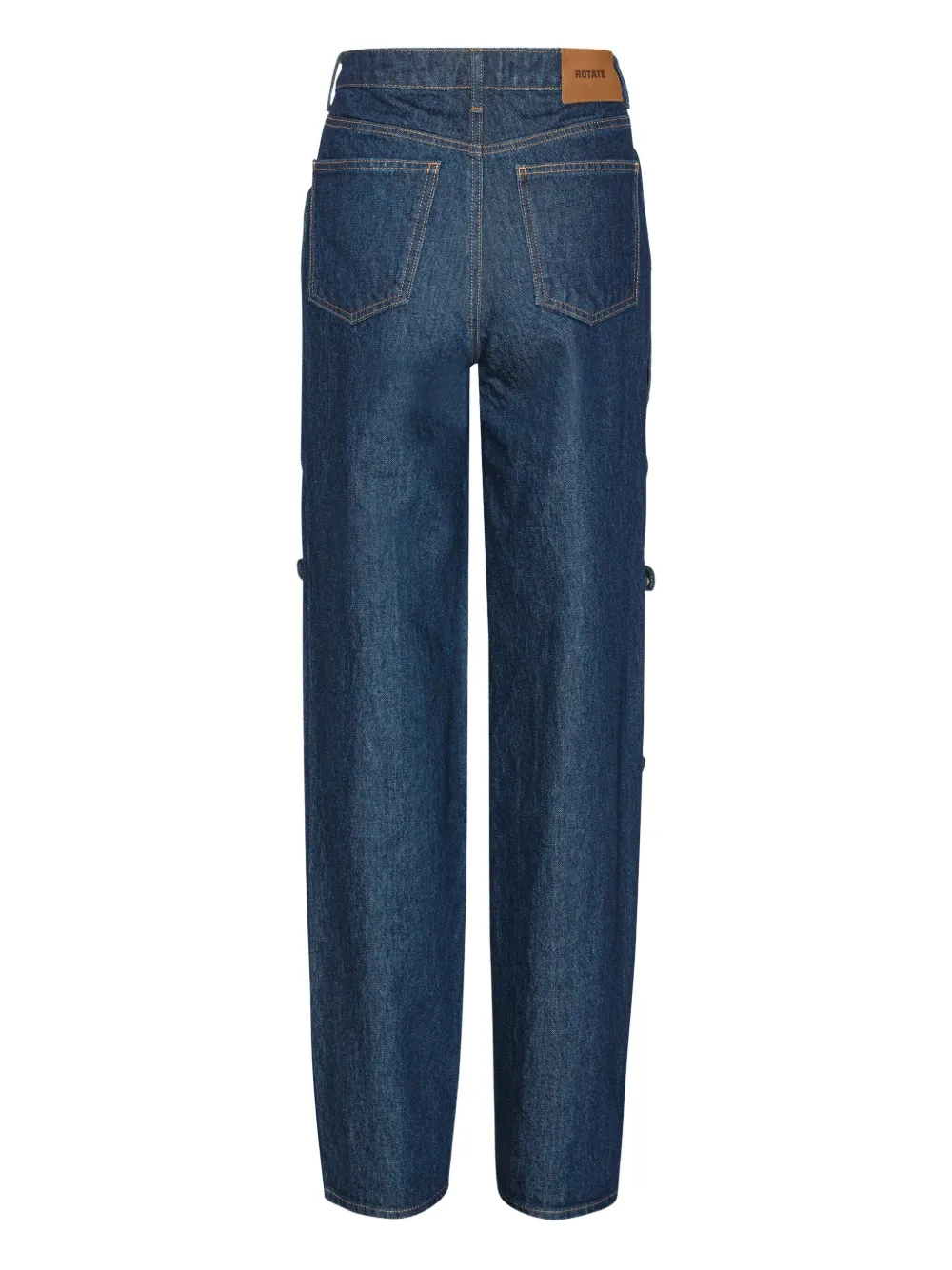 ROTATE BIRGER CHRISTENSEN Jeans met wijde pijpen en knopen Blauw