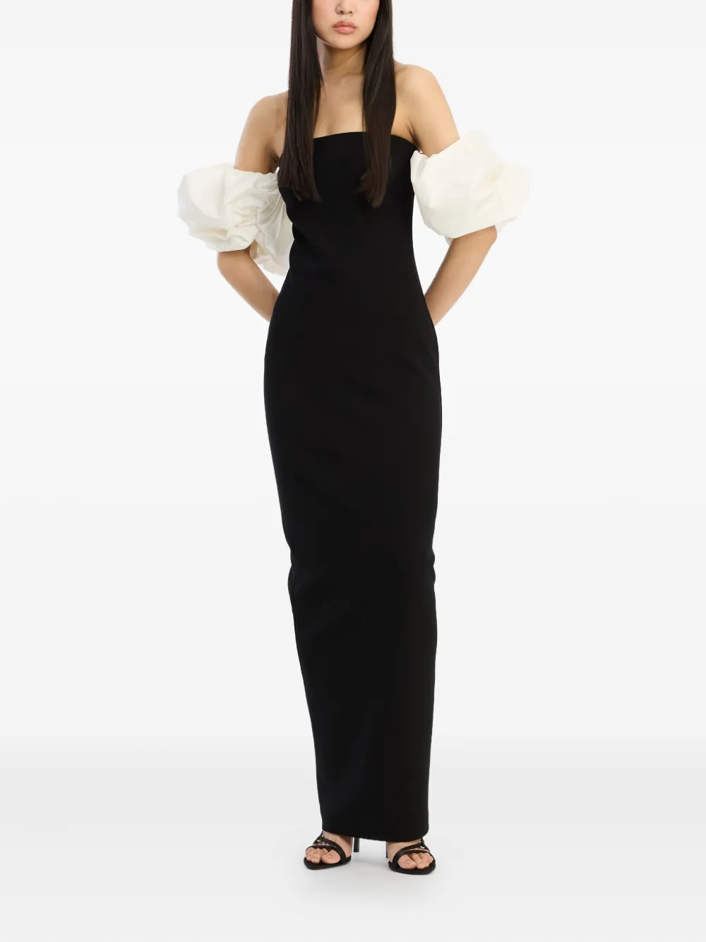 Rotate Birger Christensen Puff Sleeve Maxi Dress In Black