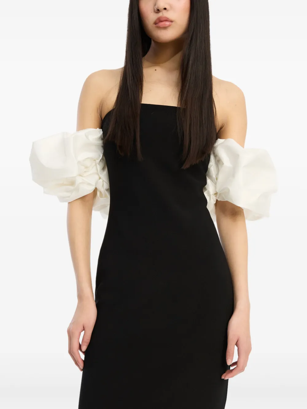 ROTATE BIRGER CHRISTENSEN Maxi-jurk met pofmouwen - Zwart