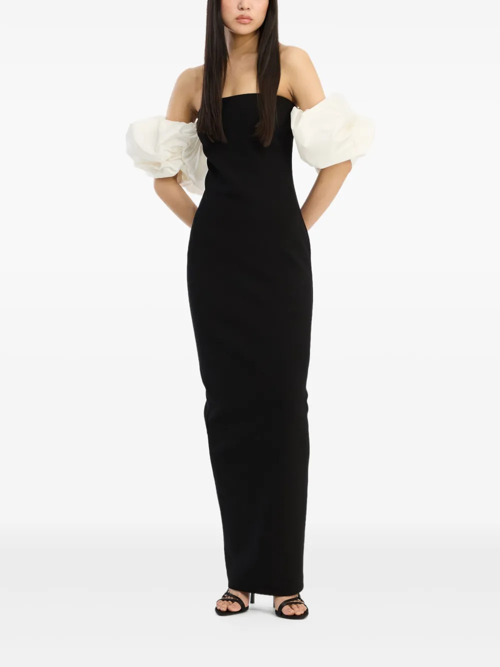 ROTATE BIRGER CHRISTENSEN Maxi-jurk met pofmouwen Zwart