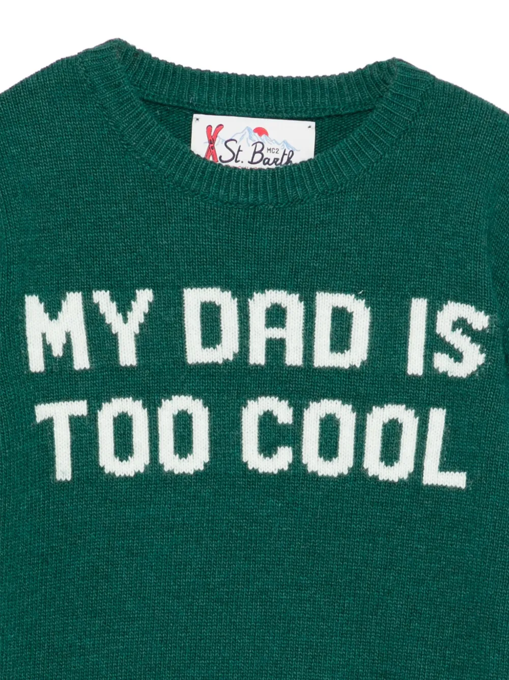 MC2 Saint Barth Kids Intarsia trui met ronde hals Groen