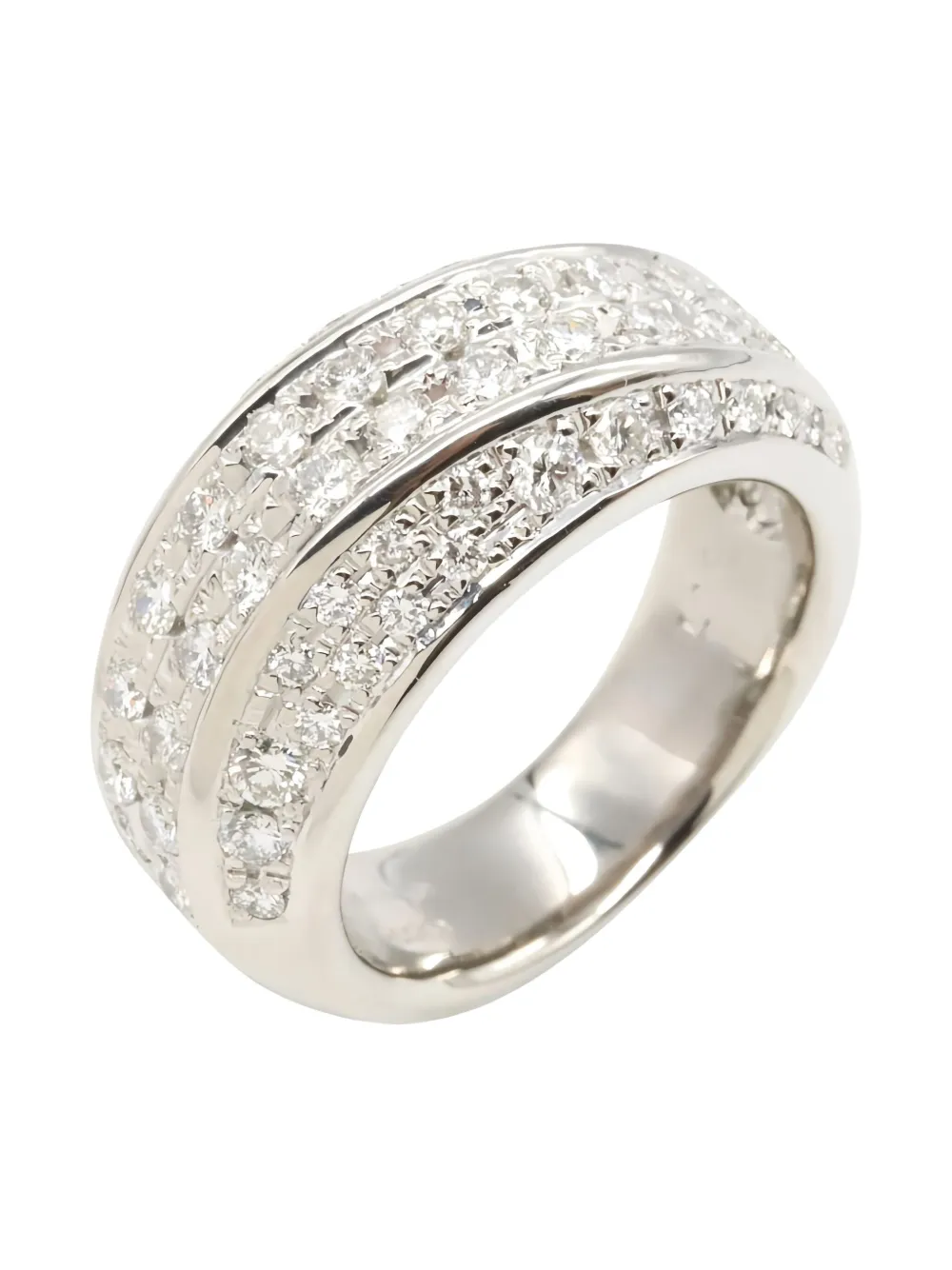 Pre-owned Lanvin 2010s Platinum Diamond Ring In Silver