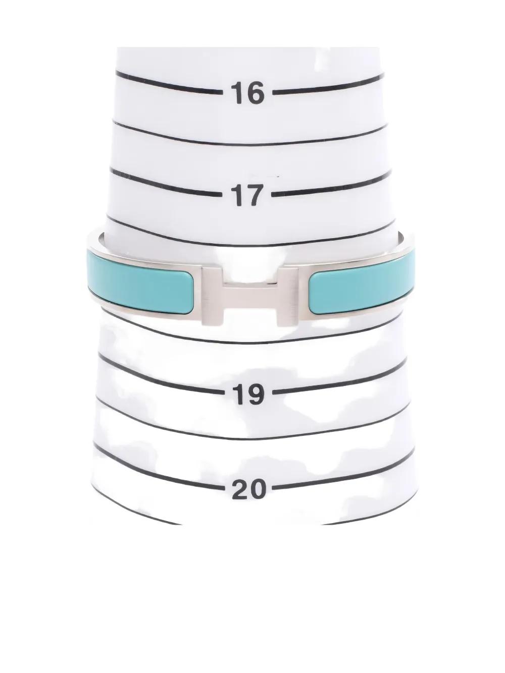 Pre-owned Hermes 2010s Clic H Enamel Bracelet In Silver
