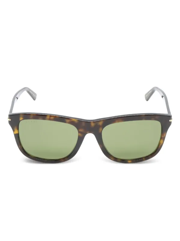 Gucci Pre-Owned 2020s Havana square-frame Sunglasses Brown