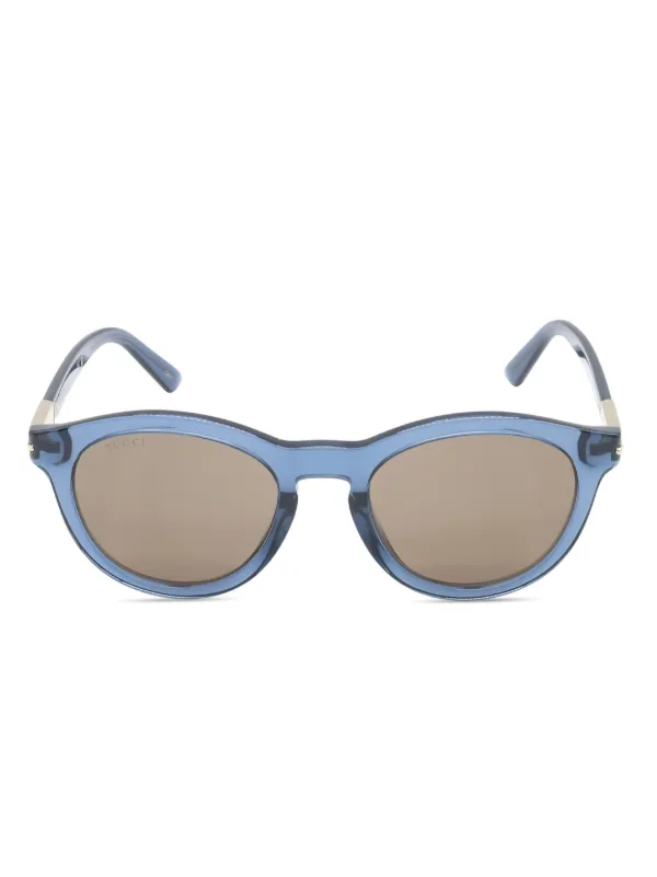 Gucci Pre-Owned round-frame Sunglasses Blue FARFETCH JO