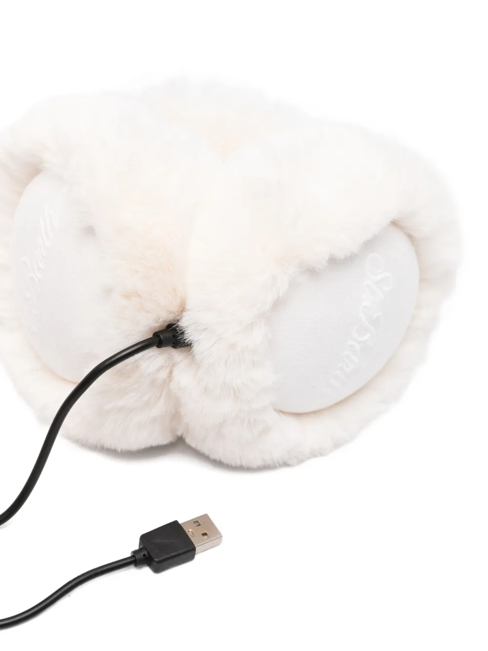 Mc2 Saint Barth Shearling Earmuffs In White
