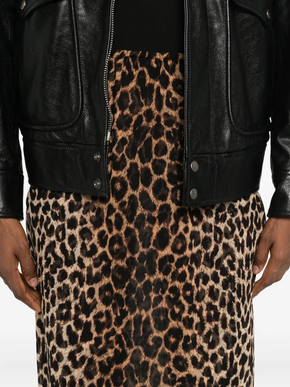 Saint Laurent Animal-print Skirt In Animal Print