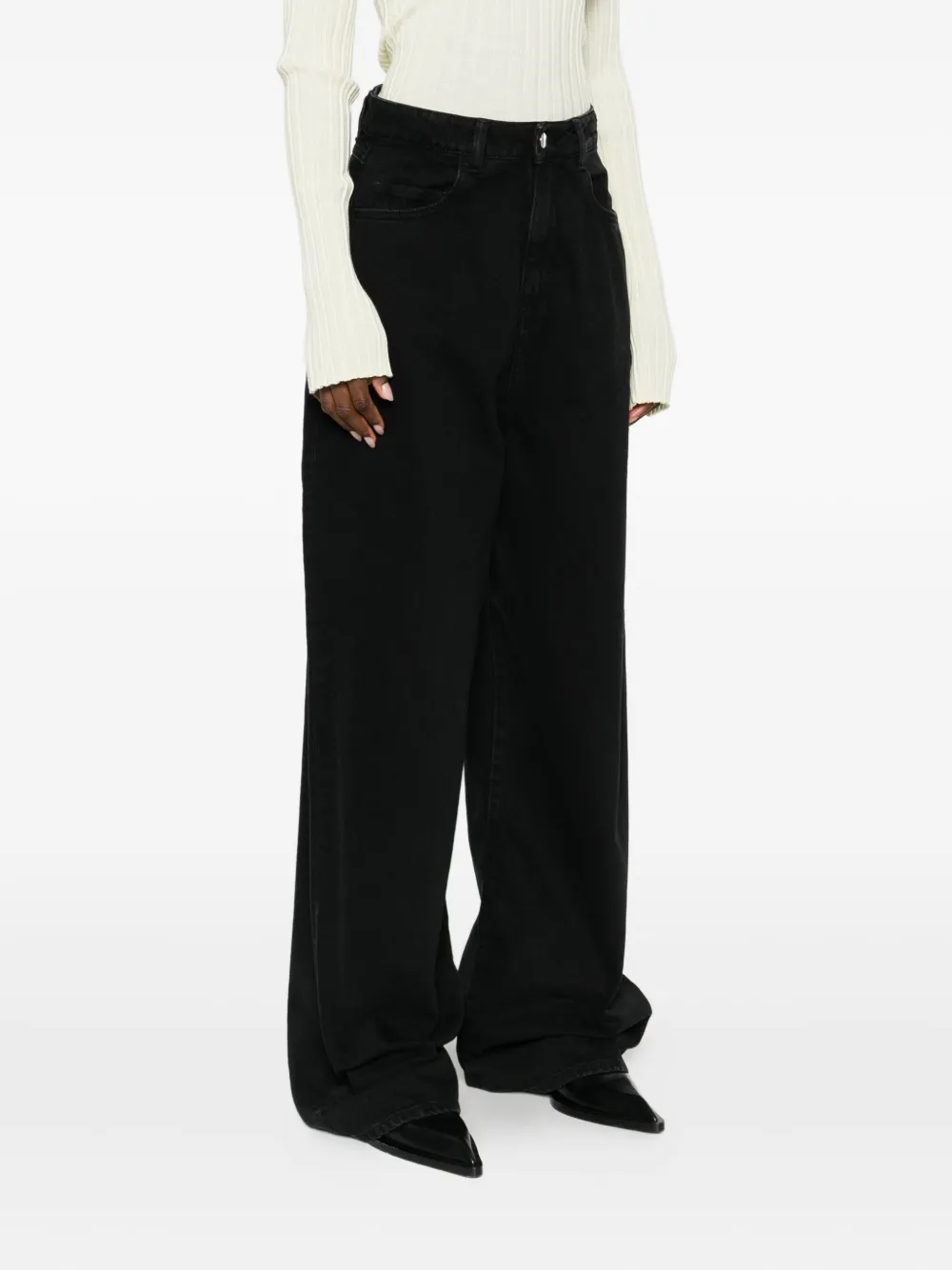 ICON DENIM Jeans met wijde pijpen Zwart