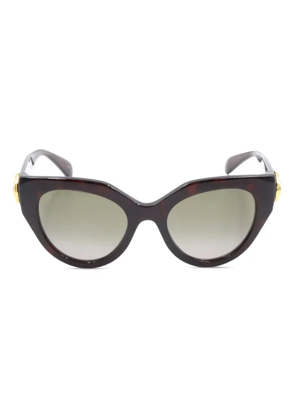 Gucci Pre-Owned cat-eye Frame Sunglasses Brown FARFETCH NO