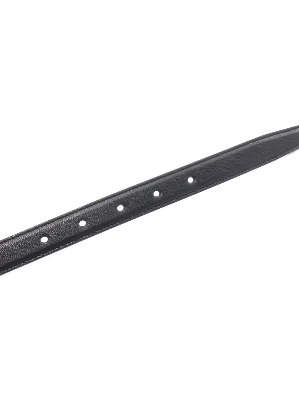 Pre-owned Saint Laurent Cassandre Leather Belt In Black