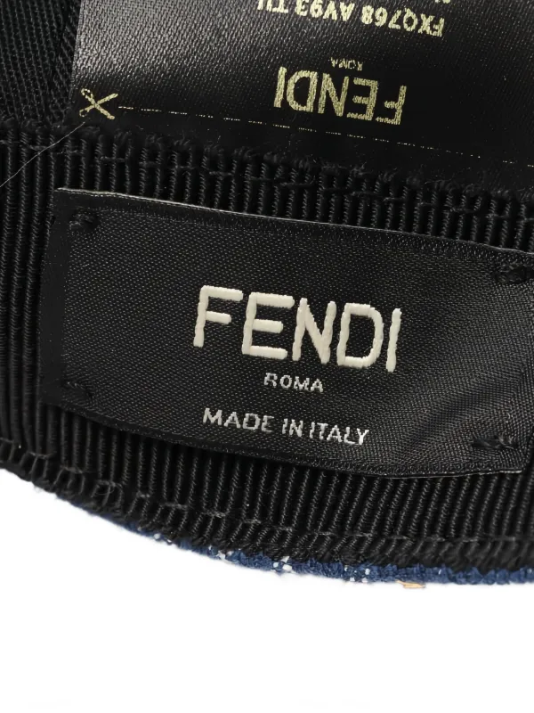 Fendi Pre-Owned 2020s FF Logo Denim Cap | Blue | FARFETCH ZA