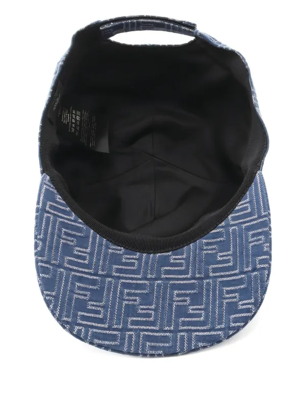 Fendi Pre-Owned 2020s FF Logo Denim Cap | Blue | FARFETCH IN