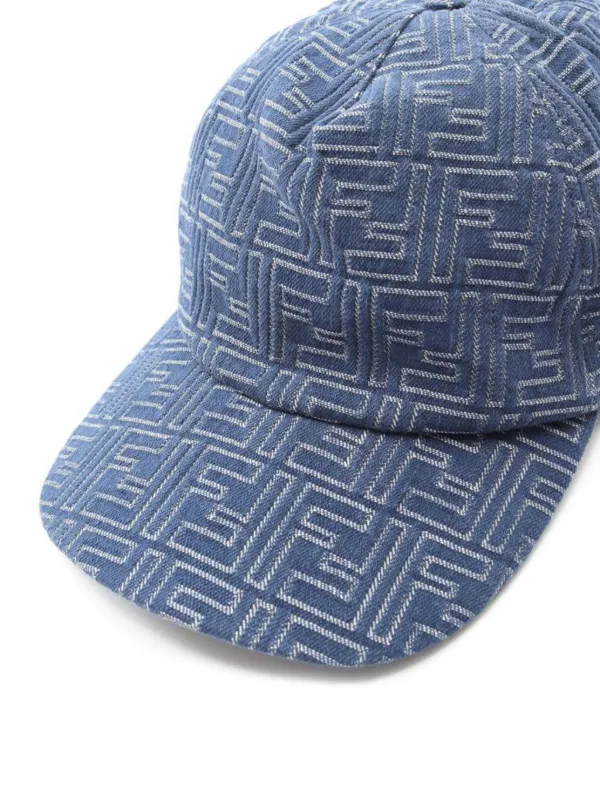 Fendi Pre-Owned 2020s FF Logo Denim Cap | Blue | FARFETCH ZA