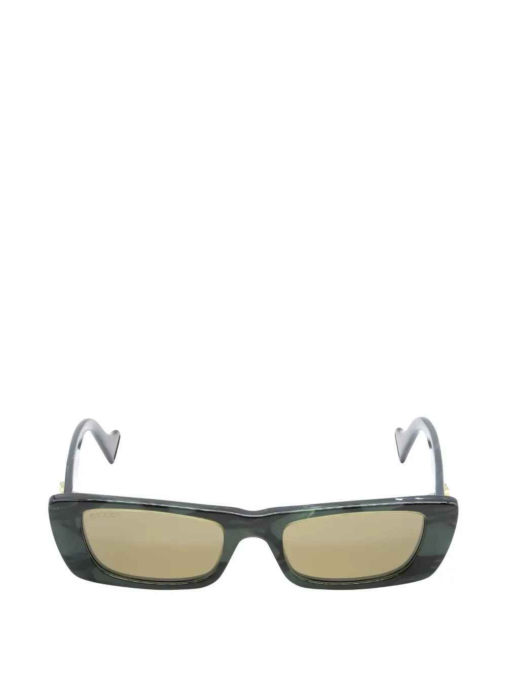 Gucci Pre-Owned 2020s rectangle-frame sunglasses - Verde