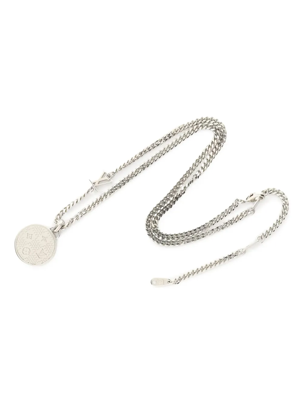 Louis Vuitton Pre-Owned 2025 Damier Staples pendant necklace | Silver | Image 1