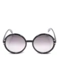 Gucci Pre-Owned 2020s round frame logo sunglasses - Black