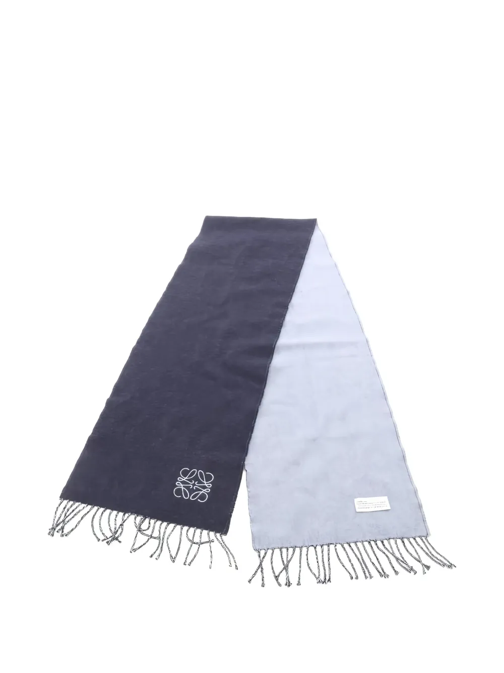 Loewe Pre-Owned 2010s Anagram fringed scarf | Blue | Image 1