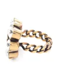 Gucci Pre-Owned 2010s crystal Interlocking G logo ring - Gold