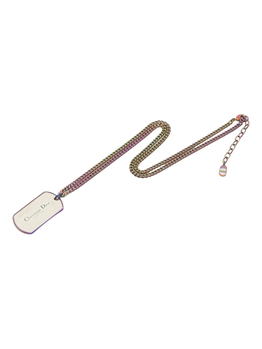 Christian Dior Pre-Owned Couture tag necklace | Silver | Image 1