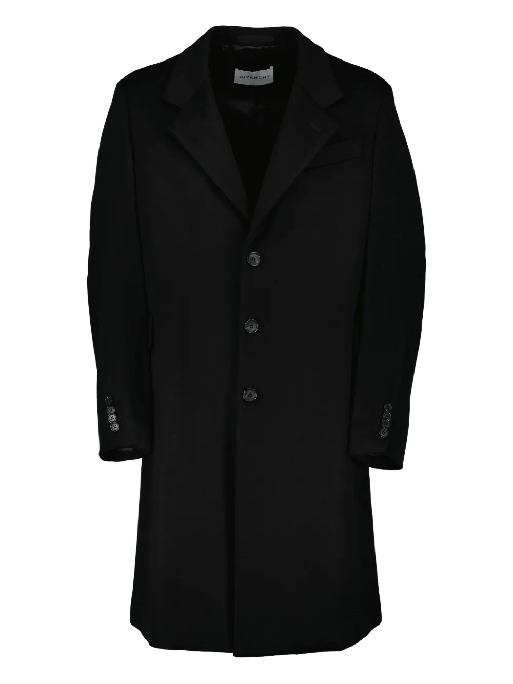 Givenchy Button-fastening Single-breasted Coat In Black