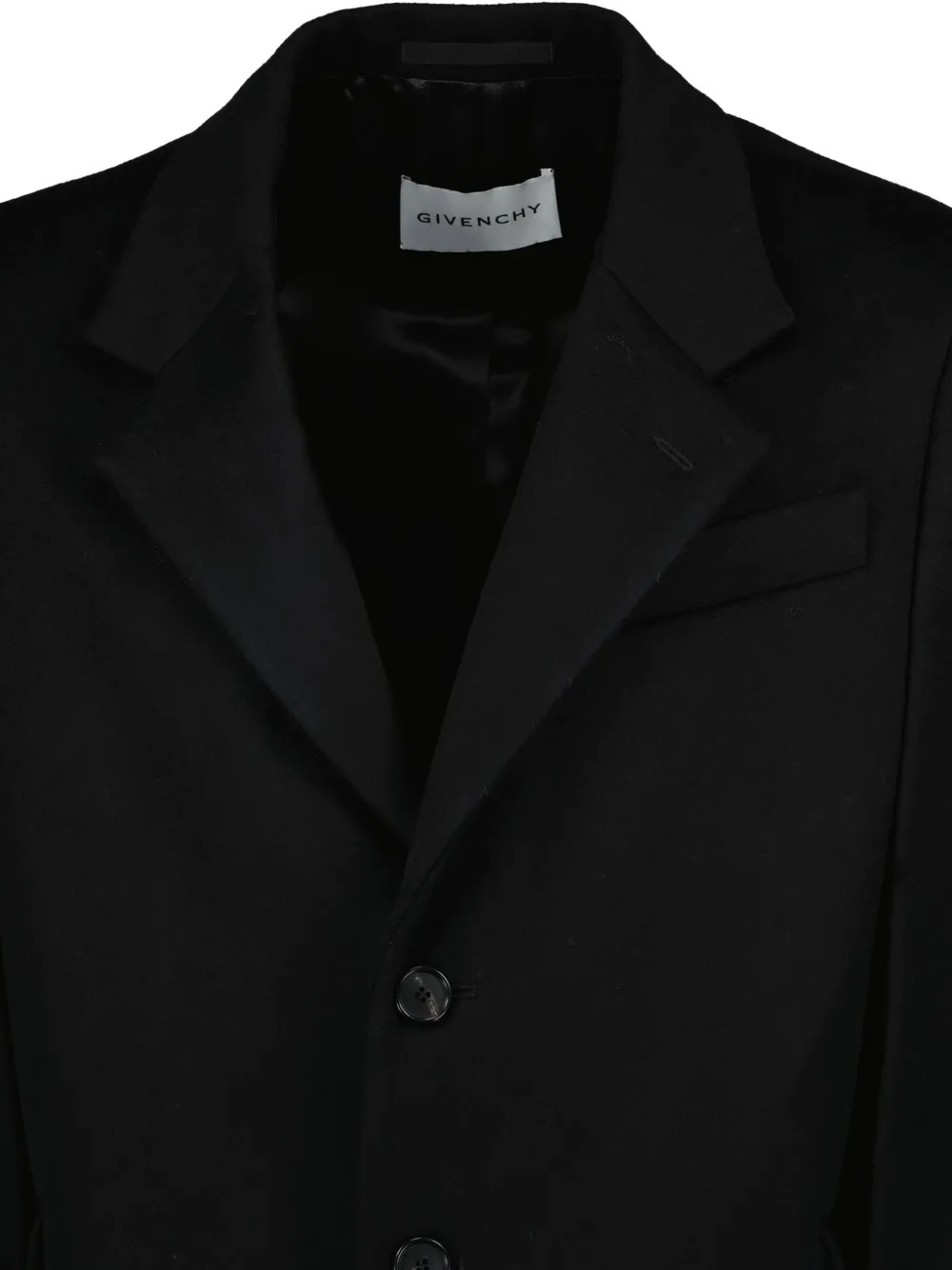 Givenchy Button-fastening Single-breasted Coat In Black