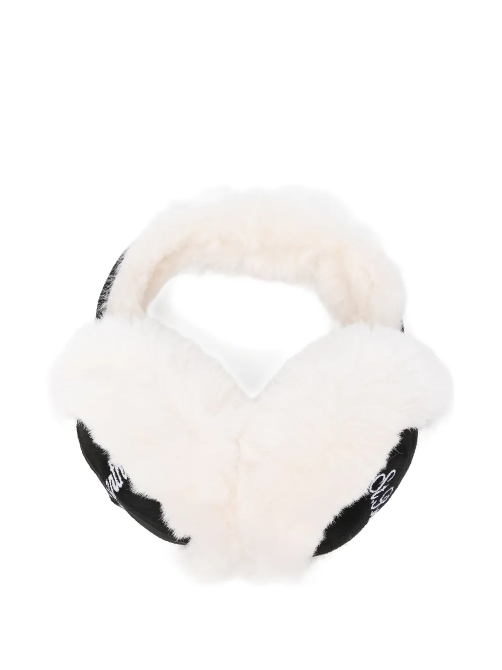 Mc2 Saint Barth Shearling Earmuffs In White