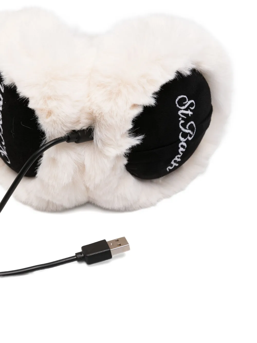 Mc2 Saint Barth Shearling Earmuffs In White